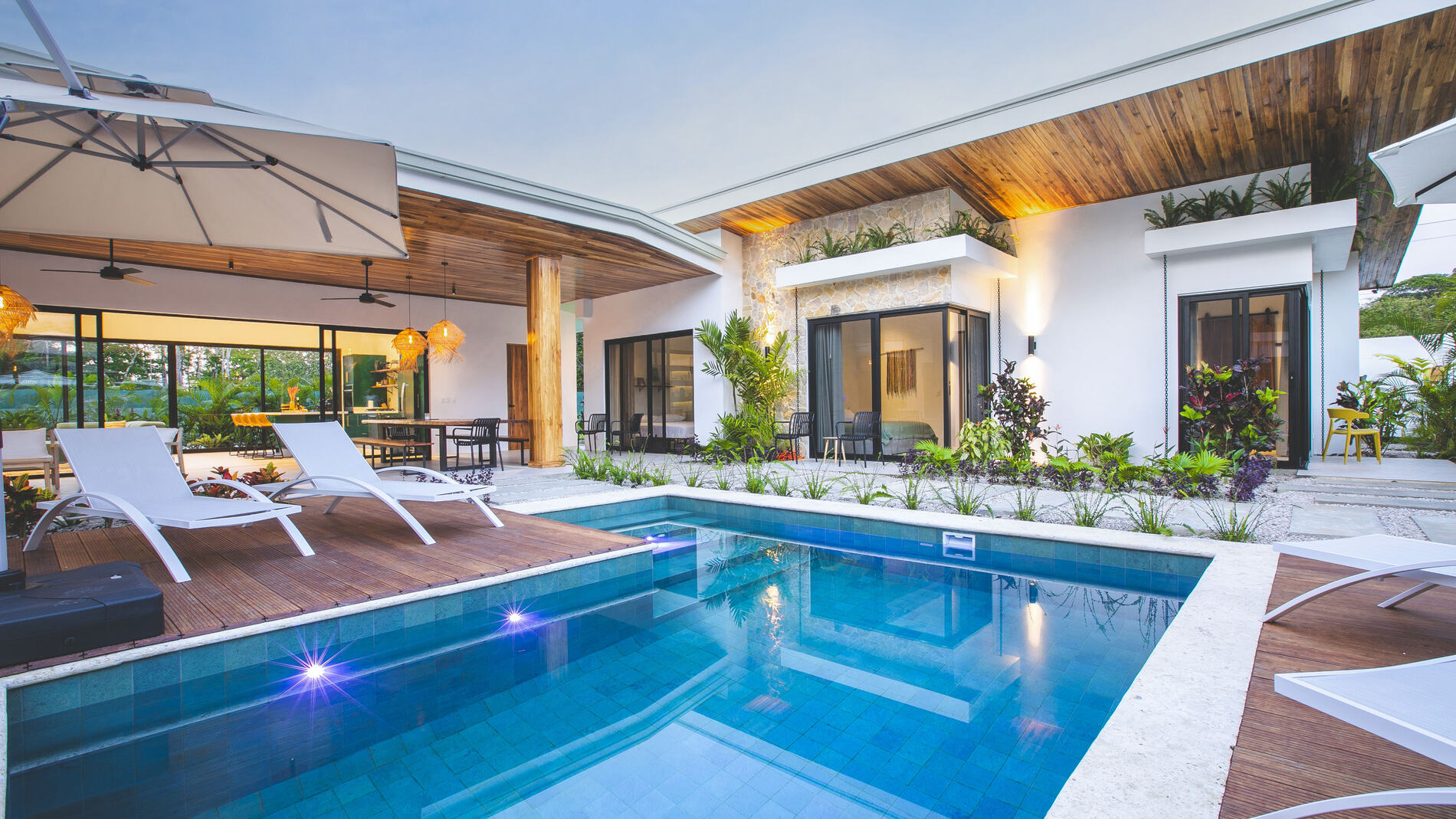 Pool deck and loungers